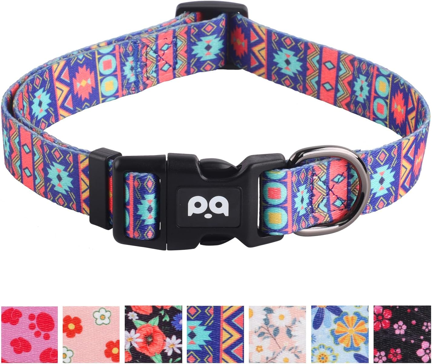 QQPETS Dog Collar Personalized Comfortable Adjustable Collars Large Big Dogs Outdoor Walking Running Training (L, Plaid)