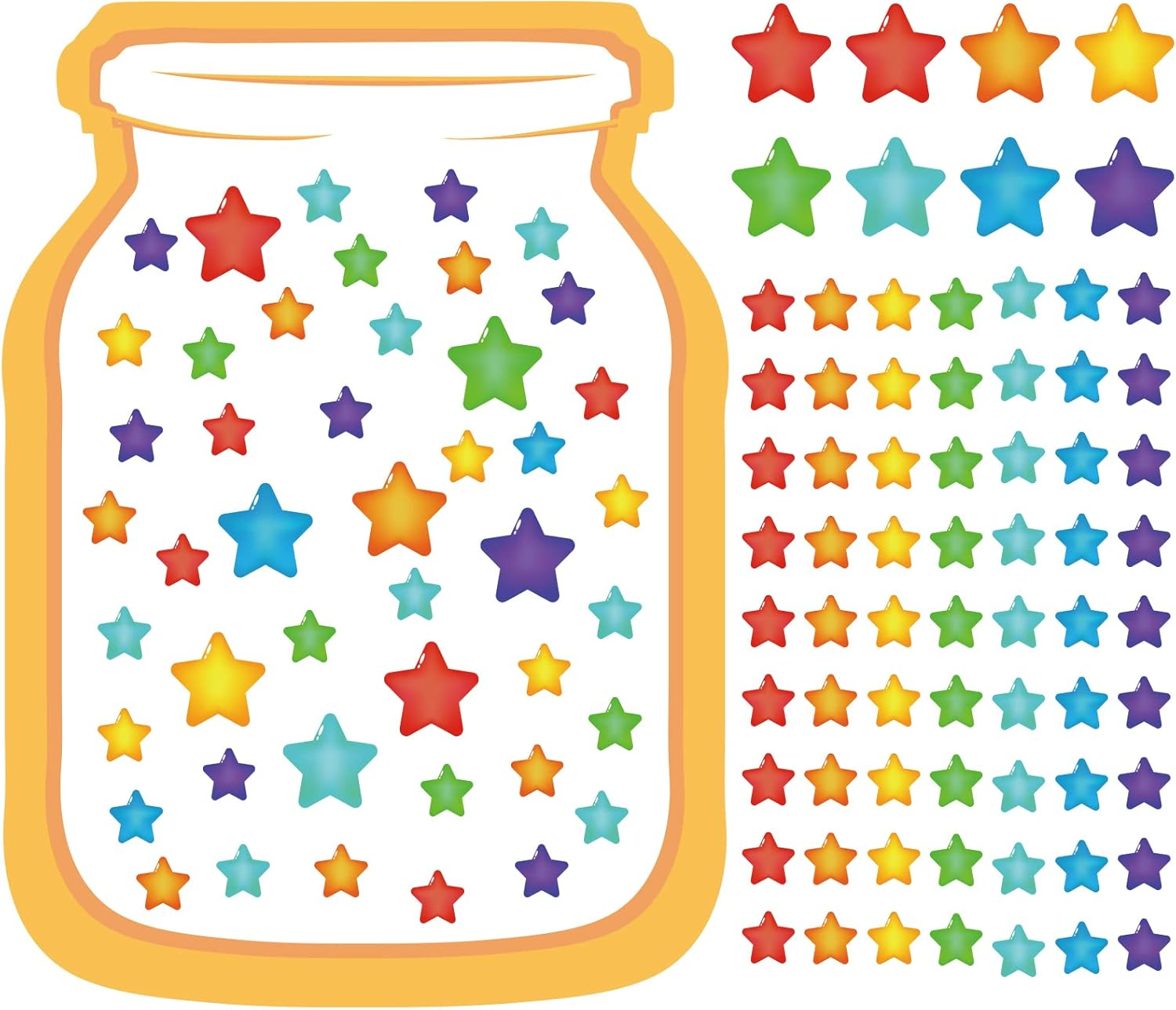 72 Pcs Magnetic Super Star Rewards Jar Positive Behavior Sticker Behavior Chart Tools for Teacher Students Behavior Jar Reward System for School Classroom Supplies Positive Incentive Chart Decorations image number 6