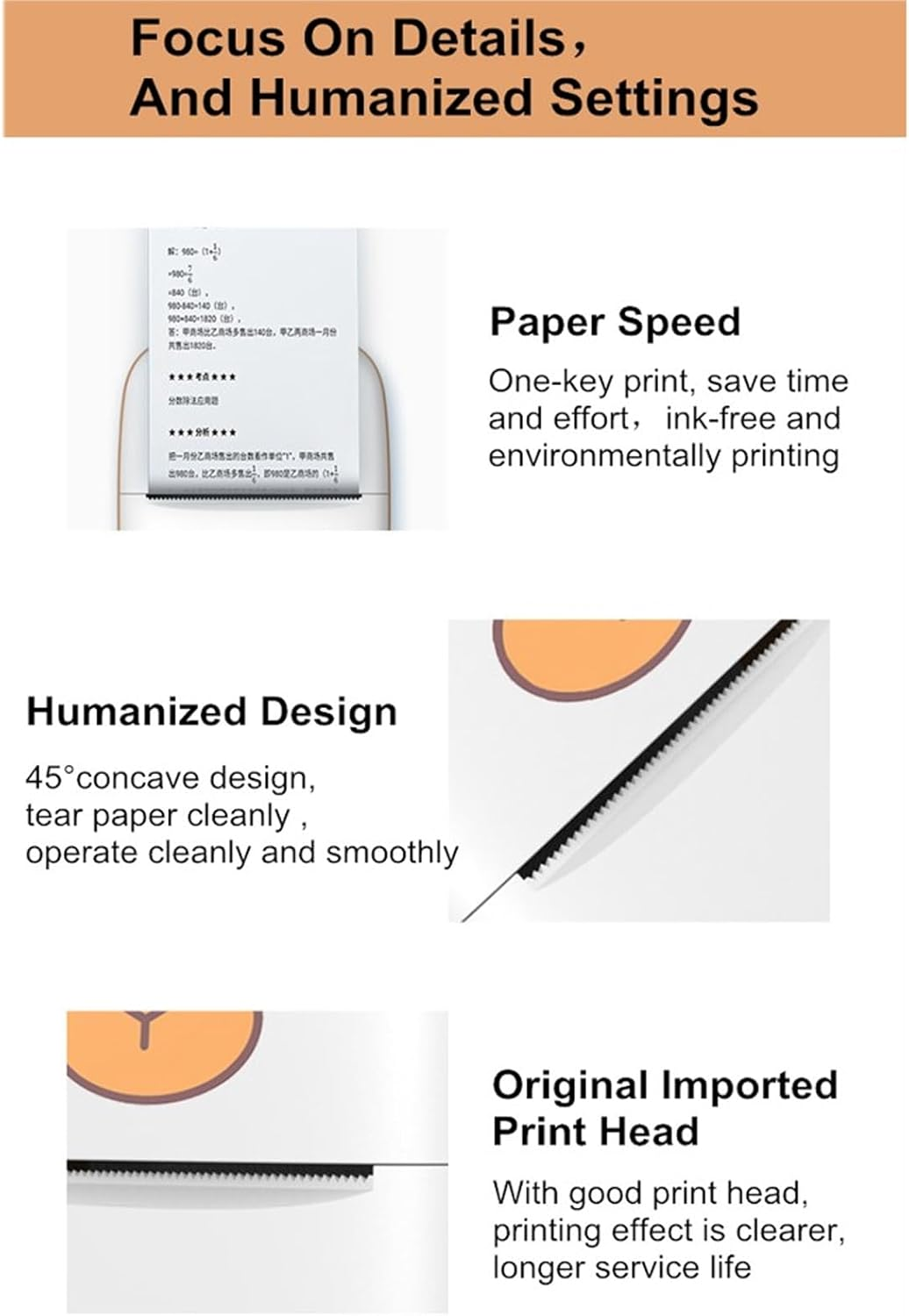 Portable Mini Printer with Rechargeable Battery, 200Dpi Resolution, Inkless, for Ios And, Suitable for Office, Family, Students, and Children image number 1