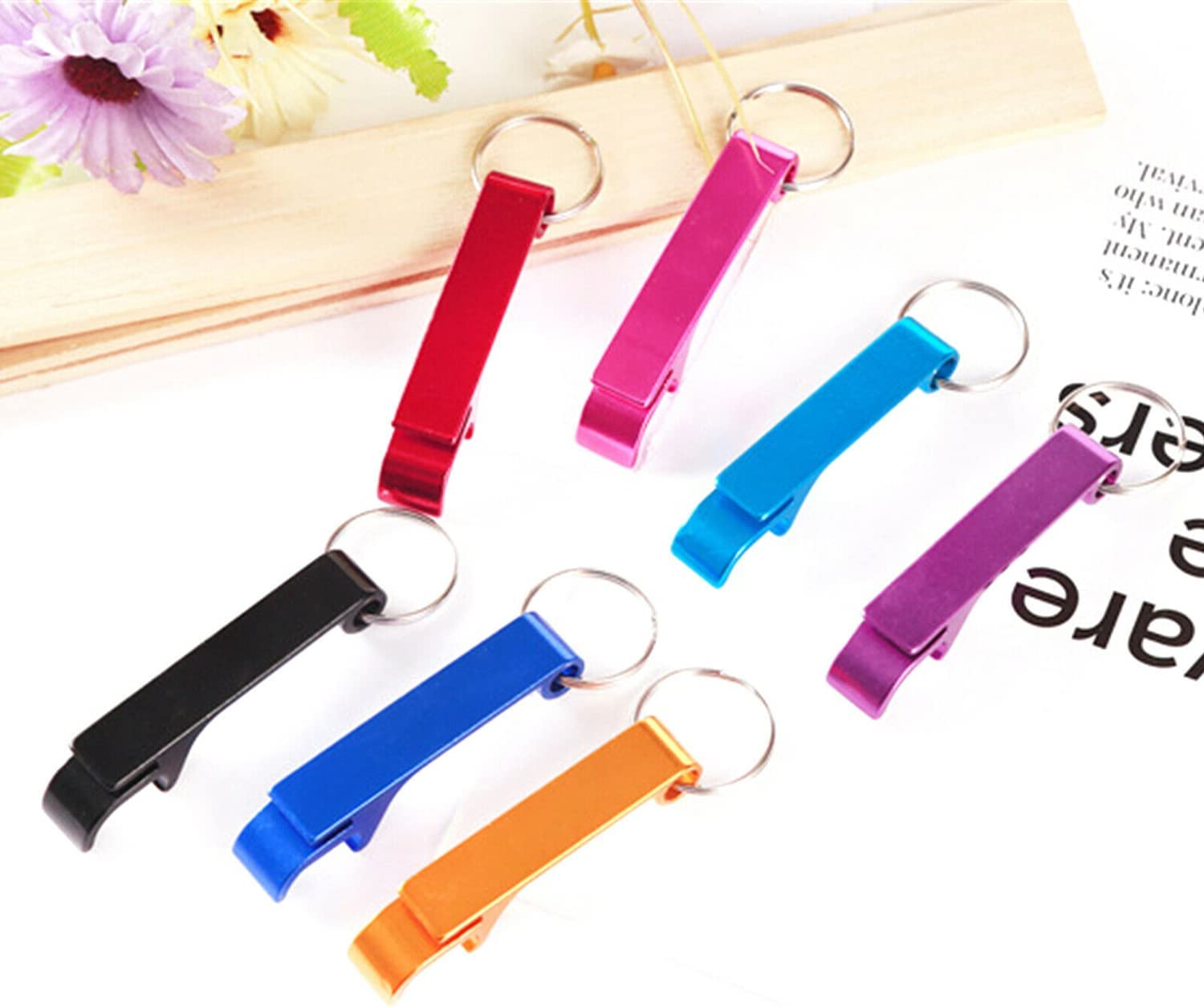 10Pcs Bottle Opener Keyring Metal Beer Bar Tool Keychain Gifts Random Colour image number 6