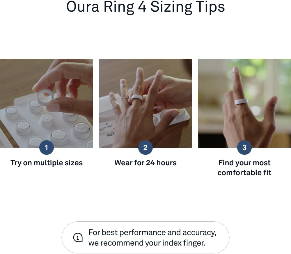 Oura Ring 4 - Stealth - Size 7 - Smart Ring - Unique Sizing, Not Standard US Ring Sizes - Size First - Sleep Tracking Wearable - Heart Rate - Fitness Tracker - up to 8 Days of Battery Life image number 7