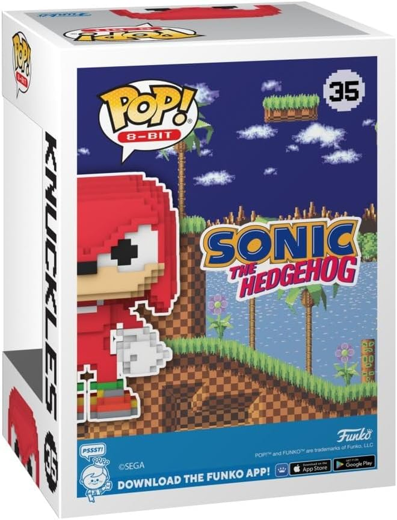 Funko Pop! Sonic the Hedgehog Knuckles 8-Bit US Exclusive Vinyl Figure image number 1