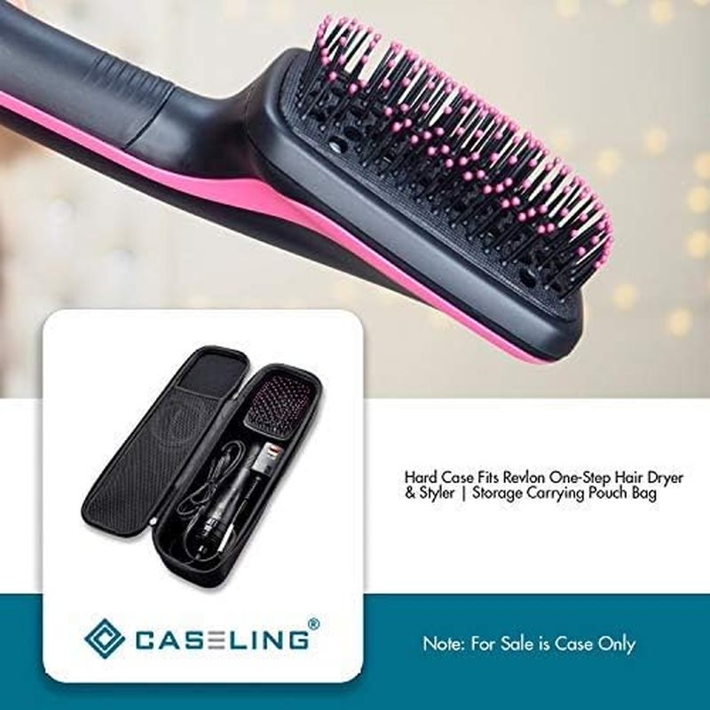 Caseling Hard Case Fits Revlon One Step Hair Dryer & Styler or Dyson Supersonic Hair Dryer Storage Carrying Pouch Bag with Easy Grip Carry Handle and Premium Zipper (Not for Volumizer)