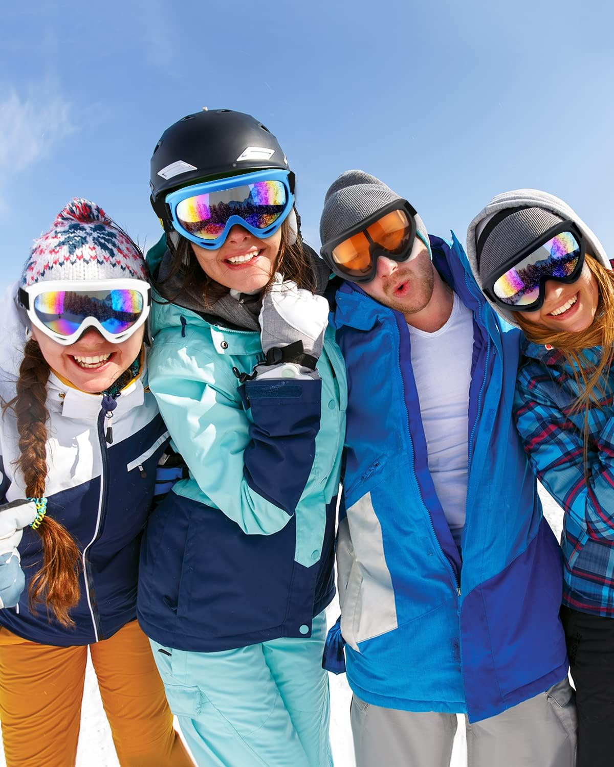 Elimoons Ski Goggles, Pack of 2, Snowboard Goggles for Kids, Boys & Girls, Youth, Men & Women, with UV 400 Protection, Wind Resistance, Anti-Glare Lenses image number 4