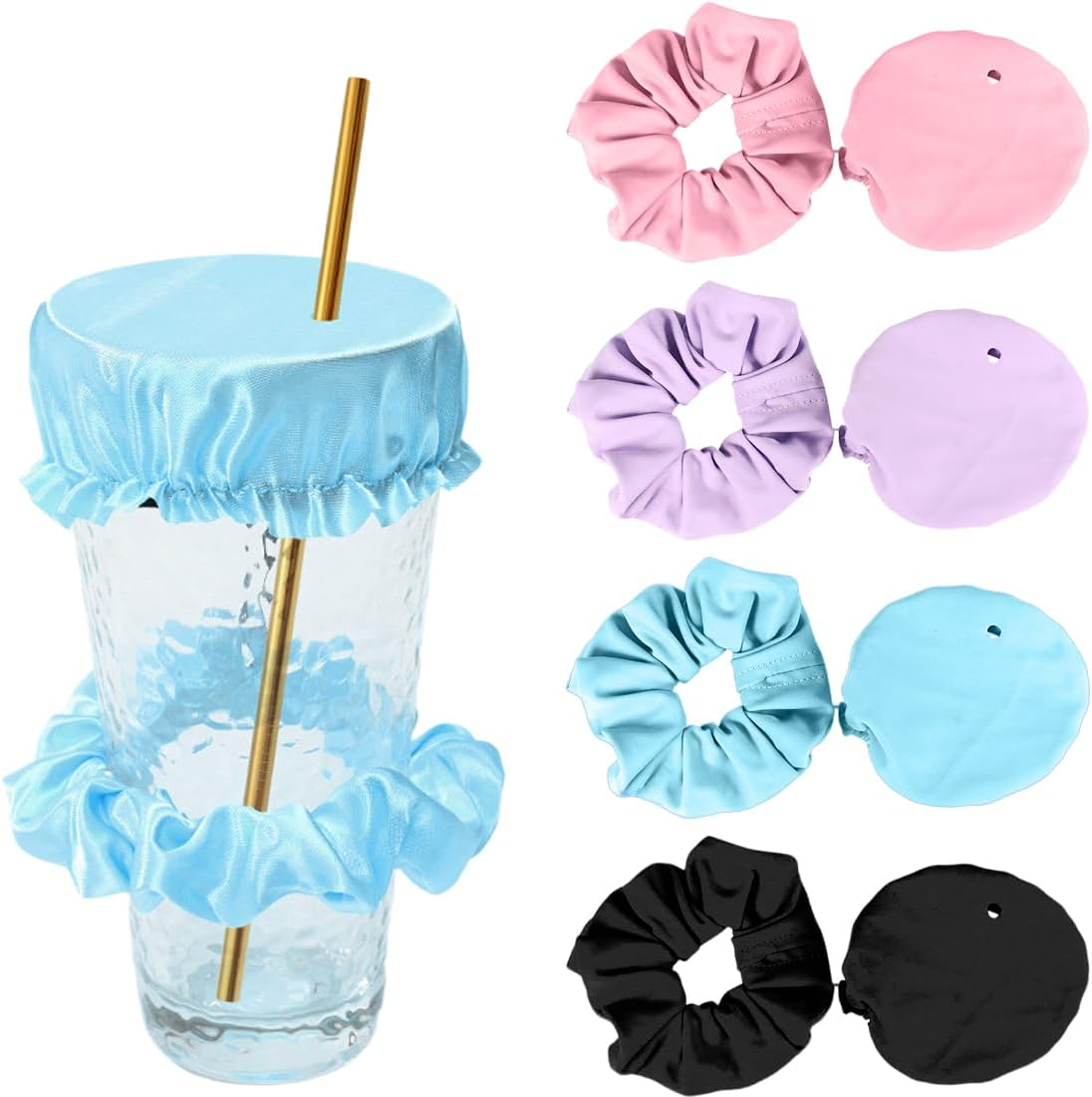 JEYORZY 4Pz Headband Drink Cover, Drinking Covers for Alcohol Protection, Reusable Cup Cover with Straw Hole, Drink Spiking Prevention, Anti-Drug Glass Protection, Drink Protection for Women image number 4