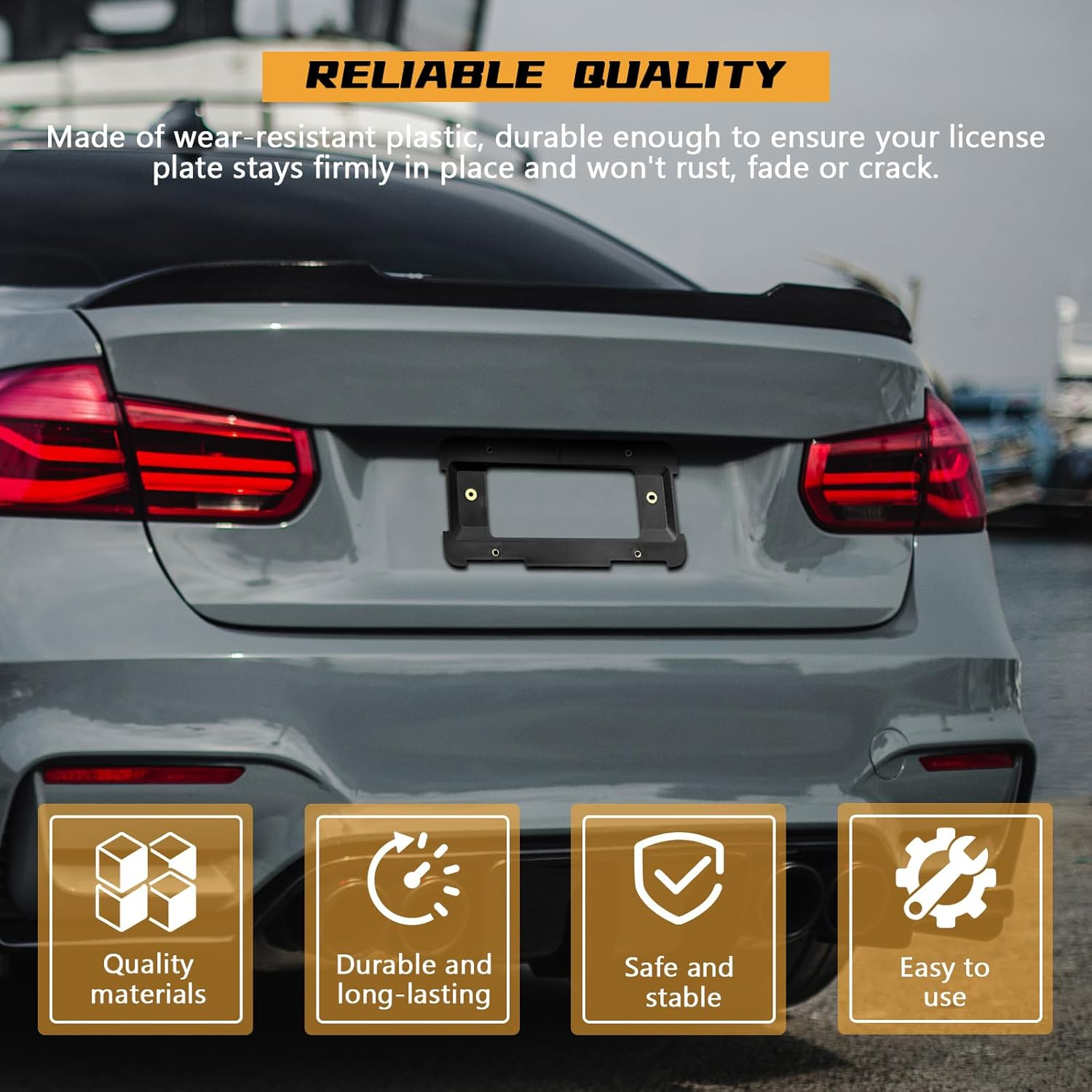 Wuyaoyao Rear License Plate Frame Bracket Holder Mount, Car License Plate Frame with Screws Compatible with 1 2 3 4 5 Series, License Plate Frames Holder Replace for 51187160607 image number 5