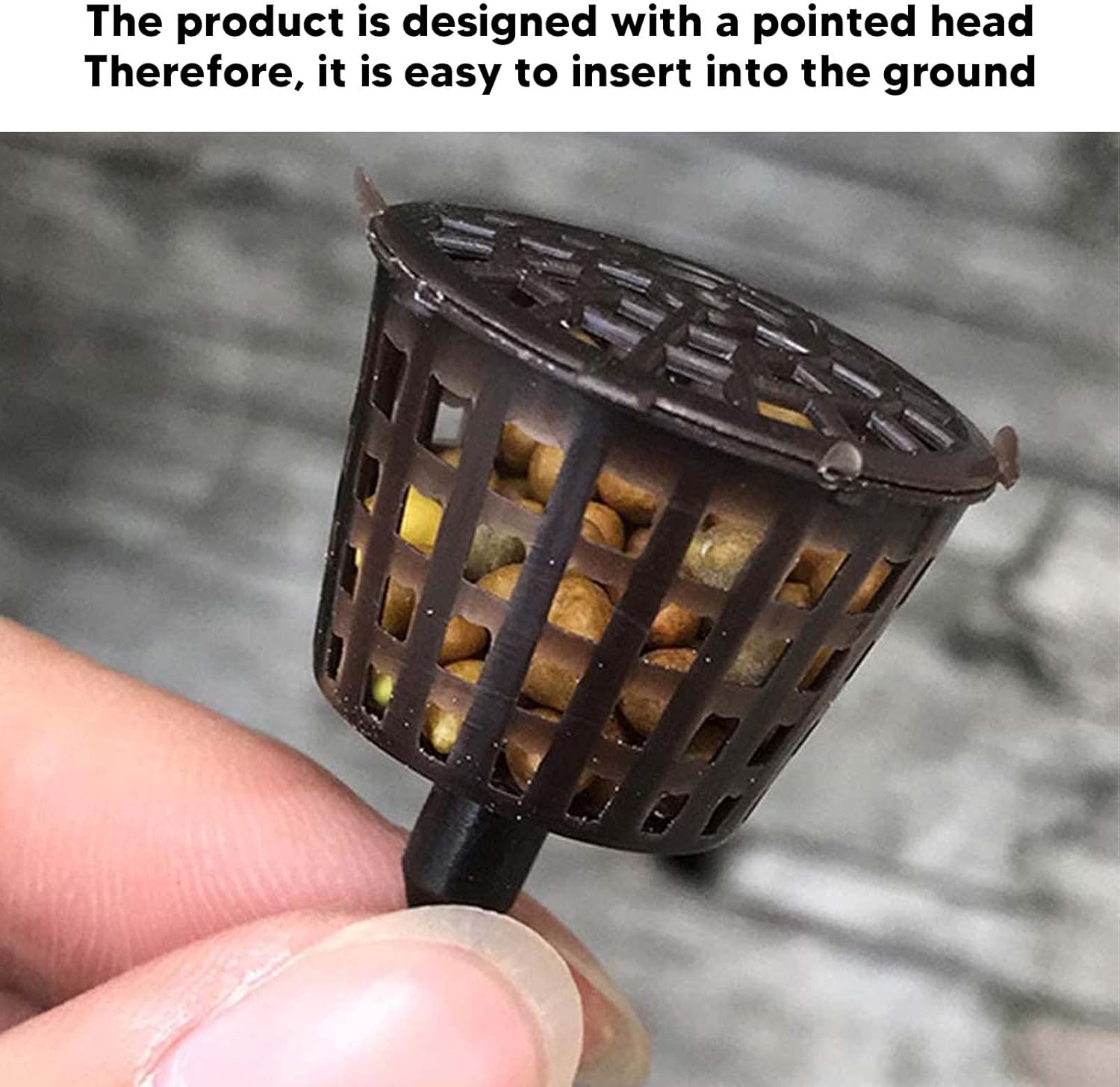 Plastic Fertilizer Mesh Basket with Lid, 100PCS, Easy to Use, Long Service Life for Succulent Orchid Bonsai (Large Size with Lid) image number 5