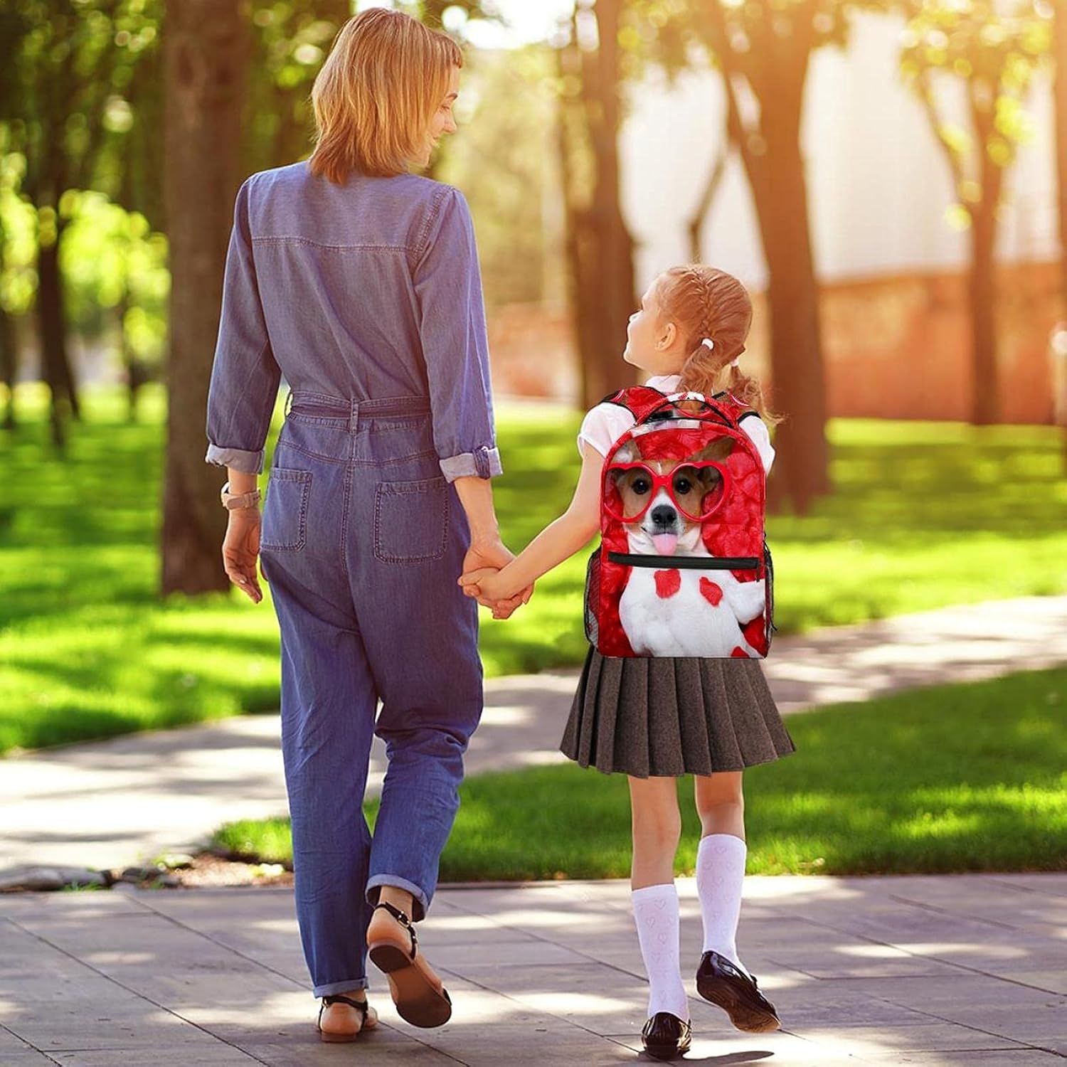 Russell Dog Sticking Out Tongue Wearing Sunglasses Backpack Students Shoulder Bags Travel Bag College School Tote Backpacks image number 5