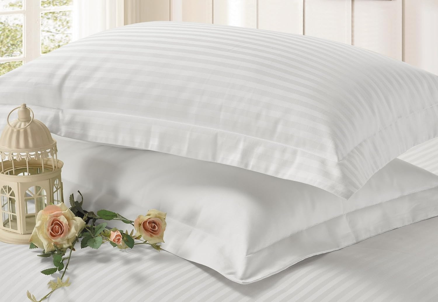 1200TC 100% Pure Cotton Luxury 3 Piece, Duvet Cover Set, with 2 Decorative Tailored Pillowcases in Choices of 5 Colors (Super King Size, White) image number 1