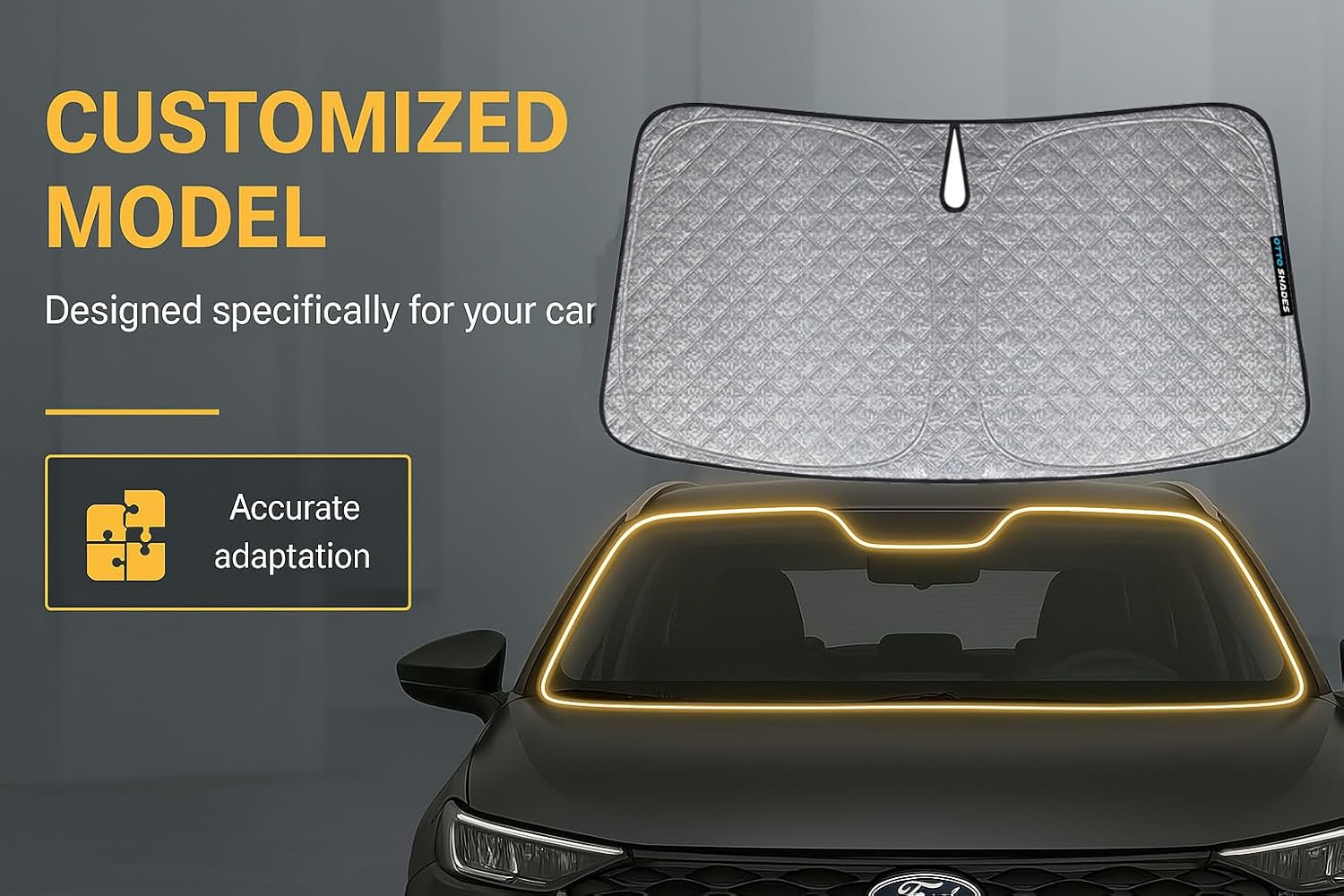 OTTO SHADES Thick Windscreen Sun Shade for Nissan Pathfinder 2022-2025, 6-Layer Custom Fit, Maximum UV Protection & Heat Shield | Foldable Front Window Sunshade & Sun Visor image number 3