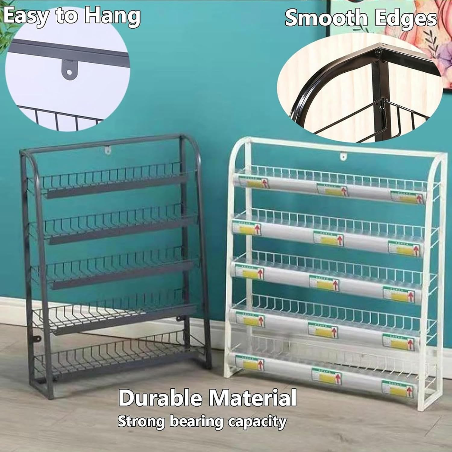 Snack Storage Rack Storage Baskets， Candy Display Rack(Black,50X15X67Cm) image number 6