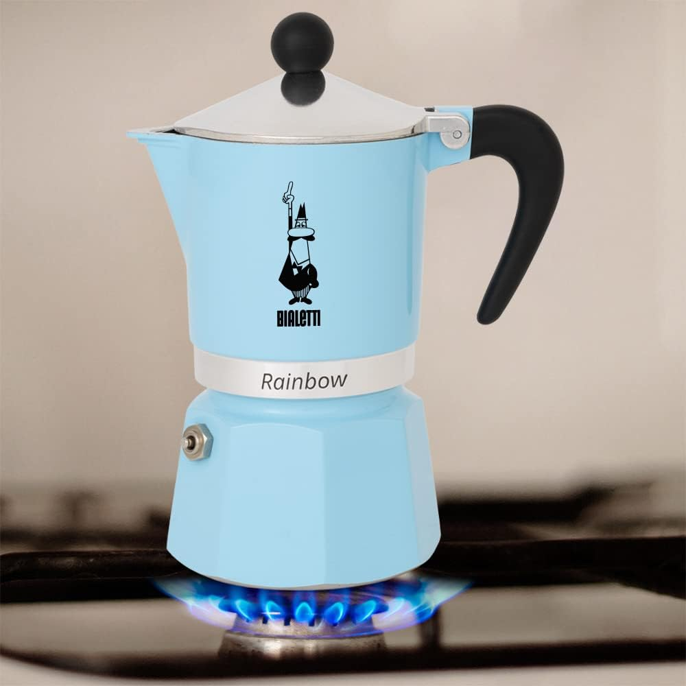 Bialettirainbowcoffee Maker, 3 CUP, Light Blue, CM973 image number 2