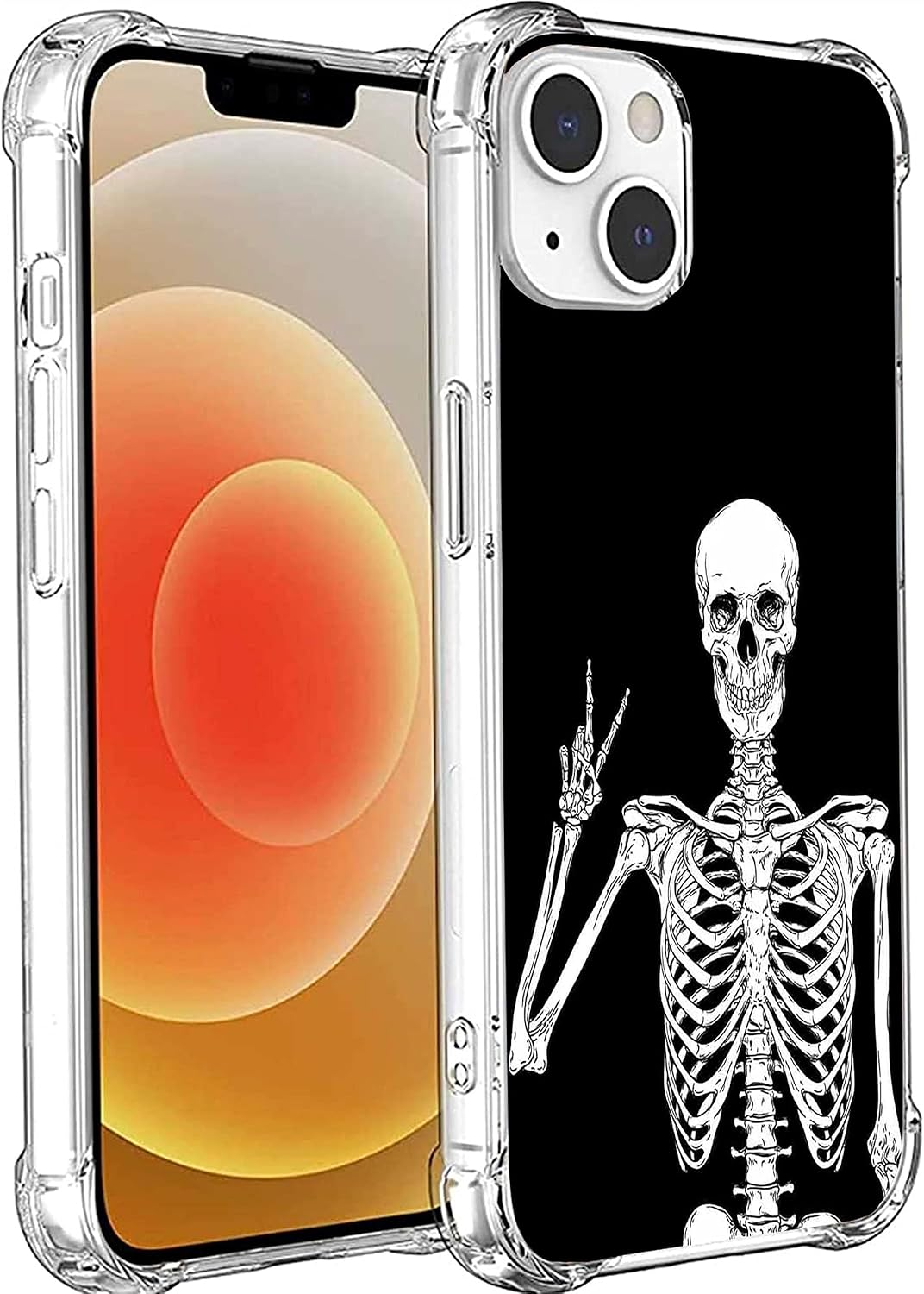Hippie Skull Case Compatible with Iphone 13, Funny Skeleton Case for Iphone 13, Trendy TPU Phone Case Cover image number 3