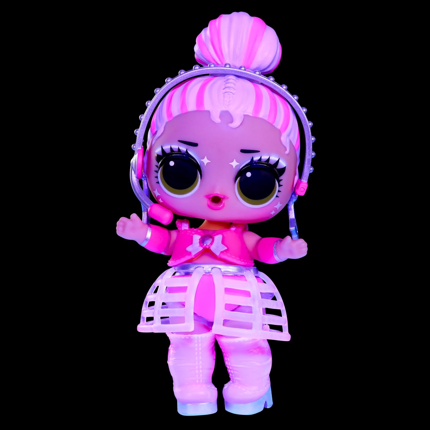 L.O.L. Surprise! Neon Pop Stars Tots - 1 Doll with Magical Blacklight Surprises, Blind Packaging, 7 Tots to Collect, Each with Neon Decals and Accessories, Ideal Present for Kids Ages 4+ image number 3