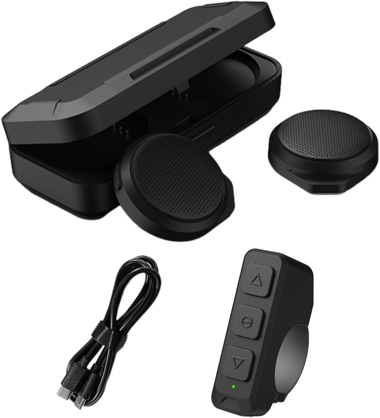 Charging Case Headphone - Travel Gear, Compact Headset | Noise Isolation Technology Usage Use for Motorcycle Riding Road Trip Sport Wearable Gadget Calls Excursion Touring Workout Entertainment image number 5