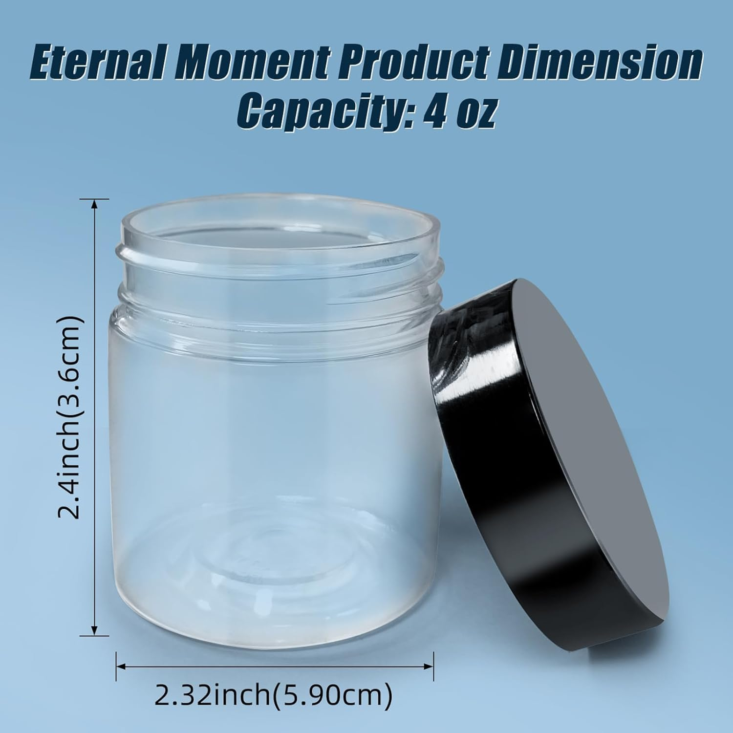 50 Pack 4 Oz Clear Plastic Jars with Lids - Small/Mini Containers for Slime, Ointments, Creams, Samples, Eyeshadow, Travel Storage, Makeup, Lotion, and Body Butter. image number 4