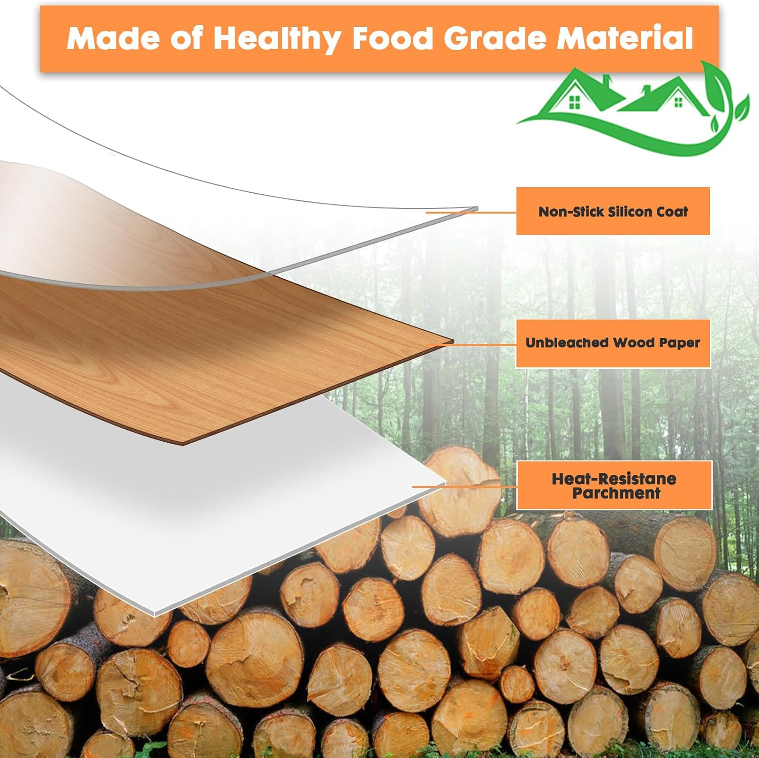 Pack of 200 Rectangular Air Fryer Paper Liners for Ninja, 100 Pieces Air Fryer Paper (8.6&times;5.5In) and 100 Pieces Baking Paper (7.9&times;5.5In) for Roasting Microwave image number 2