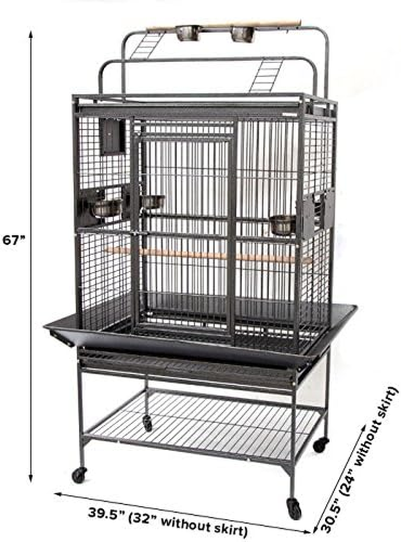 Flyline Grey Palace Play Top Bird Cage Parrot Aviary (Medium) image number 2