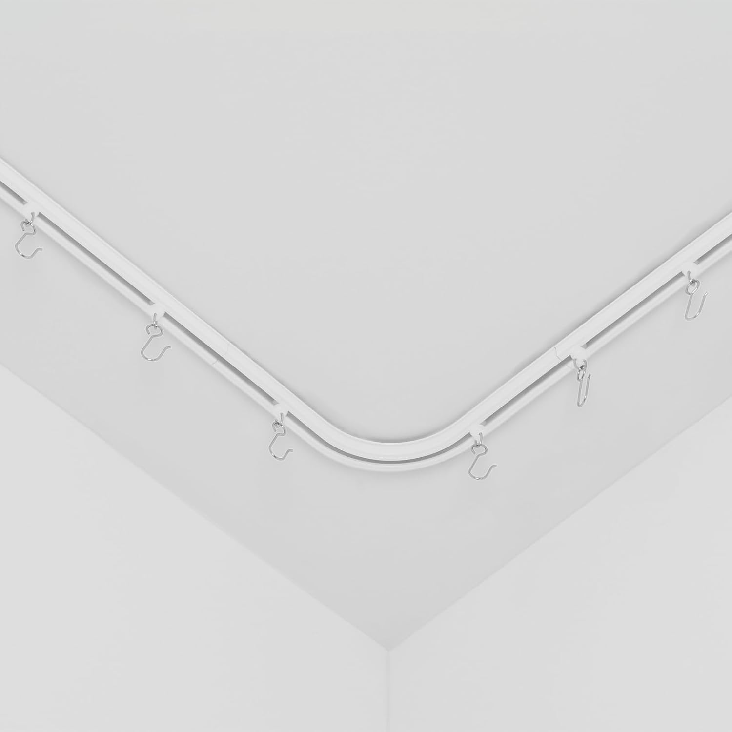 TYRON 90 Degree Ceiling Corner Bends Track for Adhesive Curtain Track(2 PCS), White image number 4