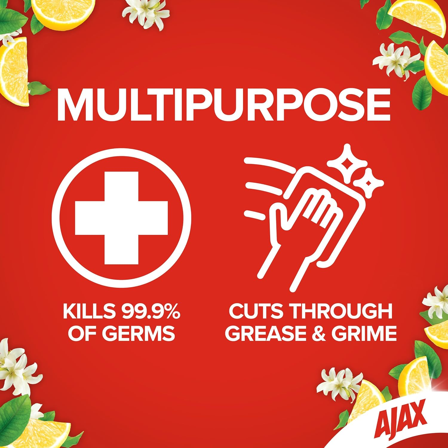 Ajax Spray N' Wipe Multi-Purpose Cleaner Trigger, Antibacterial Disinfectant, 500Ml, Lemon Citrus Surface Spray, Household Grade image number 5