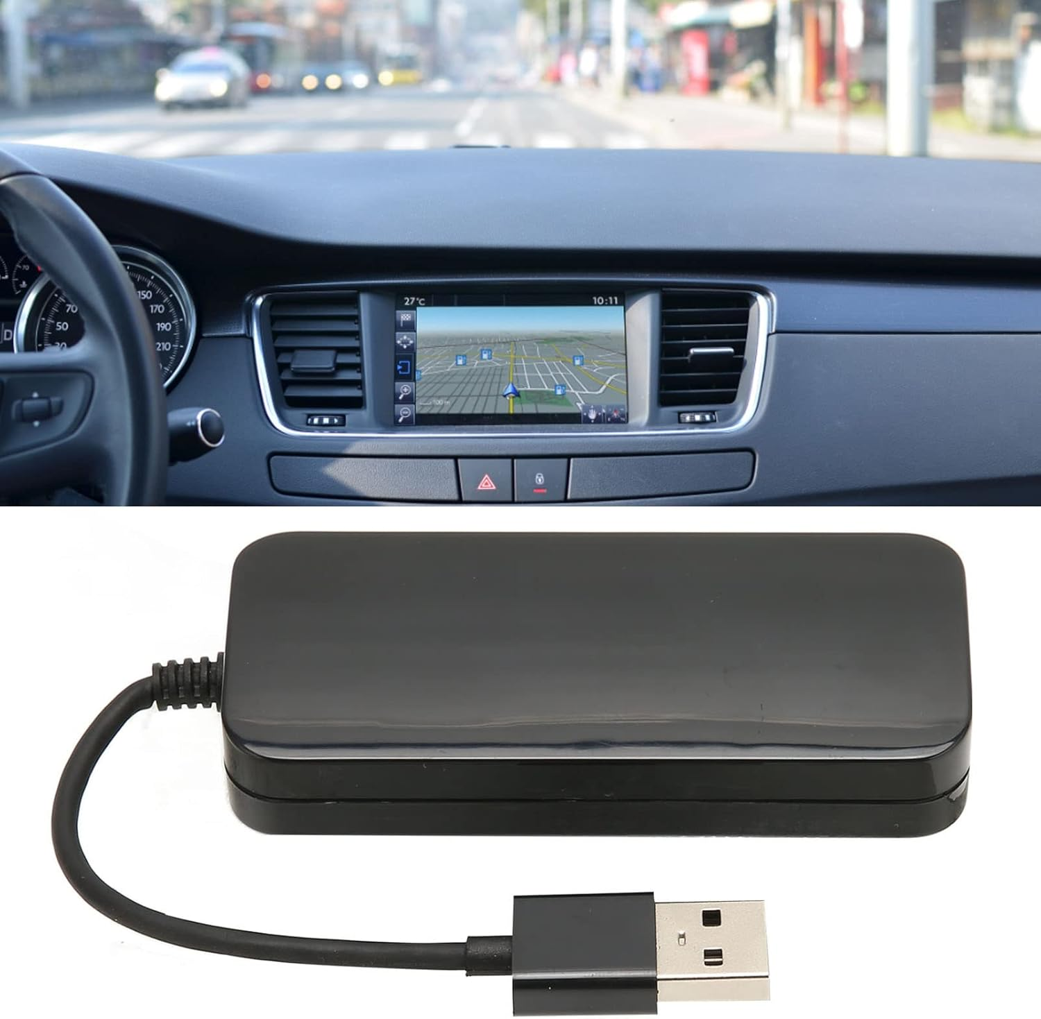 Wired Carplay Adapter, USB Carplay Dongle Convert No Delay Carplay Dongle Adapter for Android Auto, Plug & Play, Support Voice Control, GPS Navigation App, Online Music App image number 3