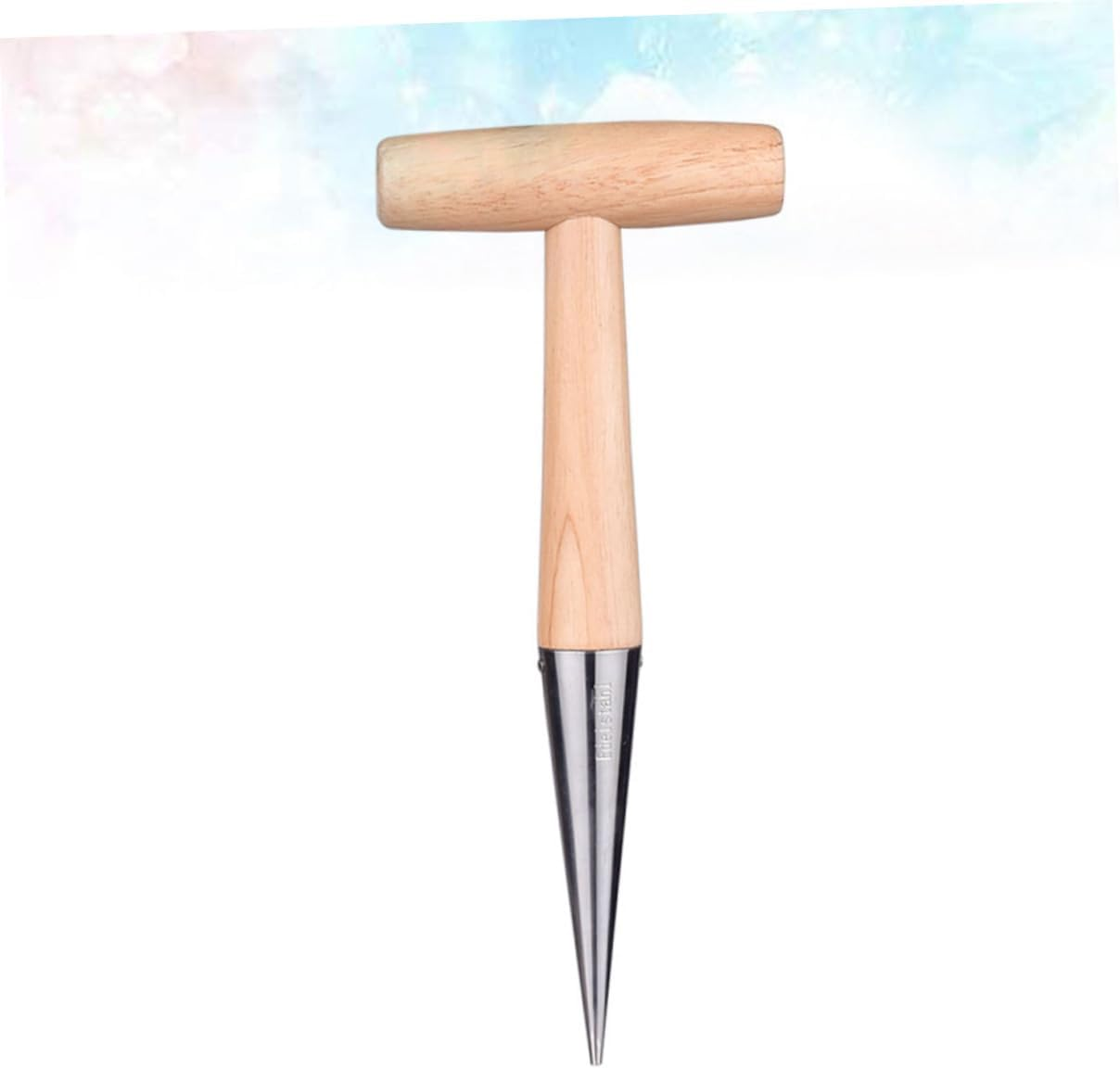 Gardening Hole Puncher Metal Dibber Wood Color for Fertilization and Seedling Planting Portable Transplanting Tool Suitable for Outdoor Garden Planting image number 5