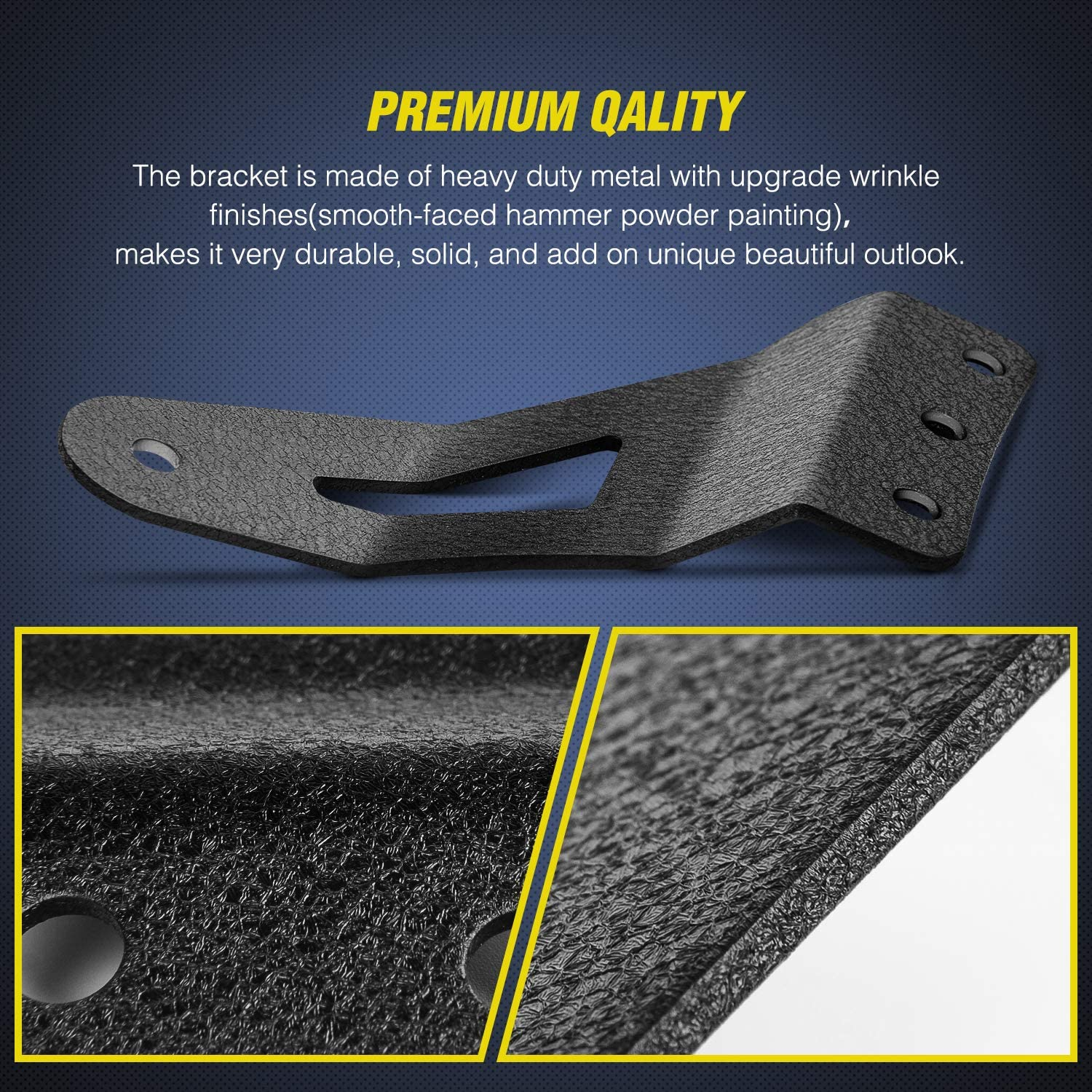 Nilight 90032B 2PCS 54&Acirc;&euro; Curved LED Light Bar Bracket at Upper Windshield Roof Cab for 99-06 Chevy Silverado Suburban Avalanche Tahoe & GMC Yukon Sierra, Black image number 2