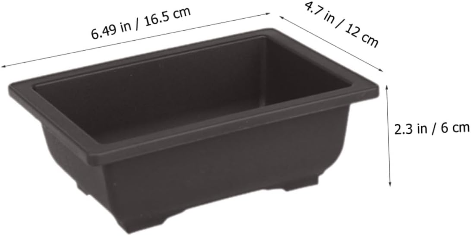 BESPORTBLE 5Pcs Rectangular Plastic Bonsai Planters for Home Gardening, Small Succulent Plant Pots without Tray, Sturdy Reusable Flower Containers for Indoor and Outdoor Use image number 6