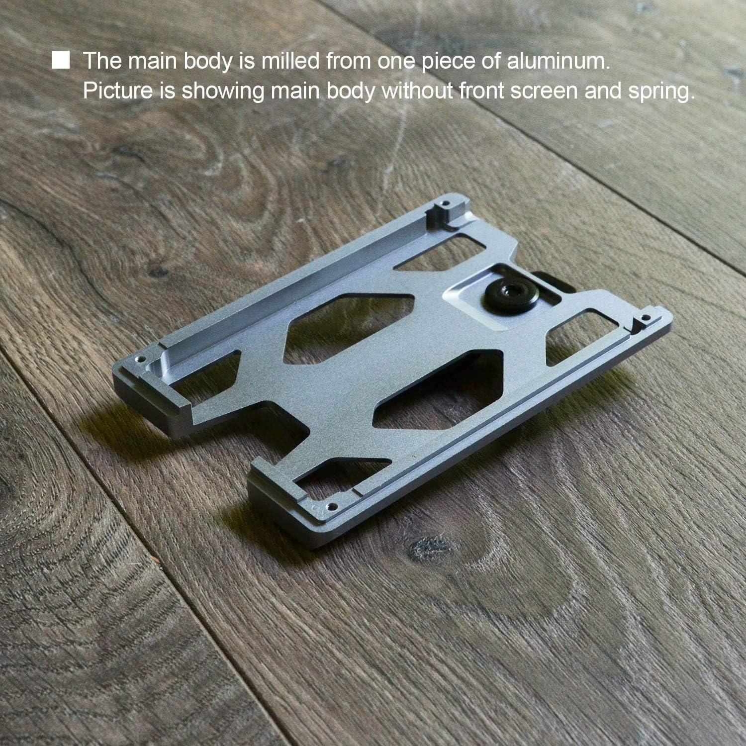 GOVO Badge Holder/Wallet_Metal Durable ID Card Holder with Metal Clip and 4 Cards Slot Aluminum Silver Silver image number 1