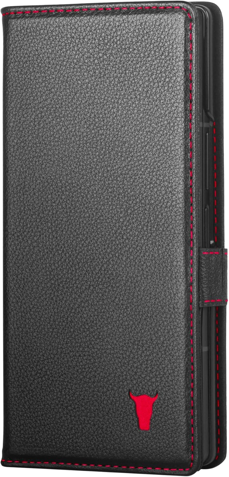 TORRO Case Compatible with Samsung Galaxy Z Fold7 2025 &ndash; Premium Leather Wallet Case with Stand Function and Card Slots (Black)
