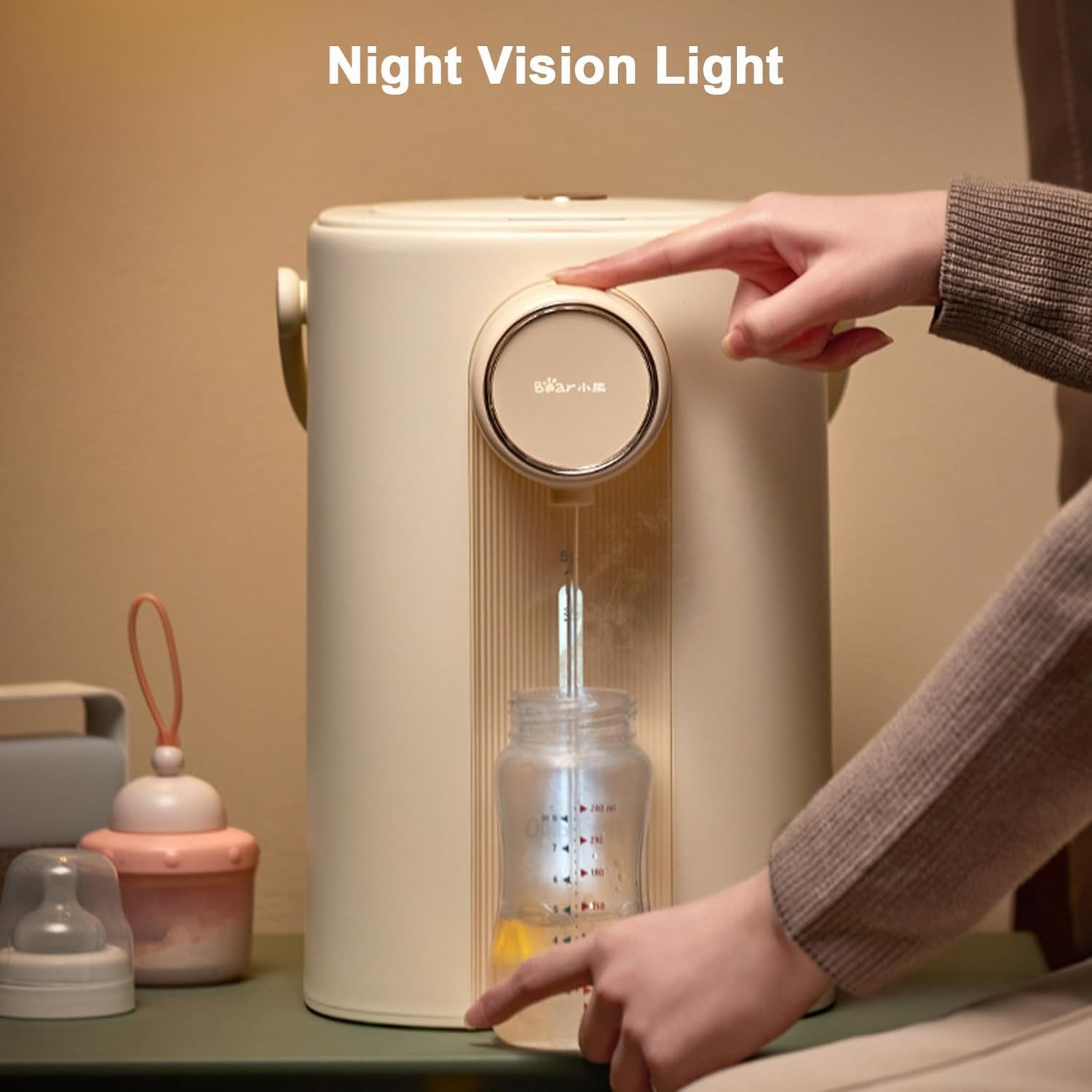 Bear 5L Electric Hot Water Urn Dispenser, 1350W Hot Water Dispenser with Stainless Steel Inner Wall & Lid, Adjustable 11 Temperatures Water Boiler for Tea, Coffee and Baby Formula(With English Manual) image number 6