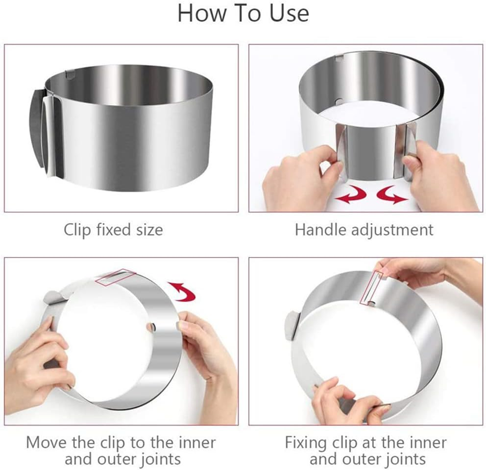 6In-12In Cake Mold round Adjustable Stainless Steel Baking Cake Ring for Mousse image number 5