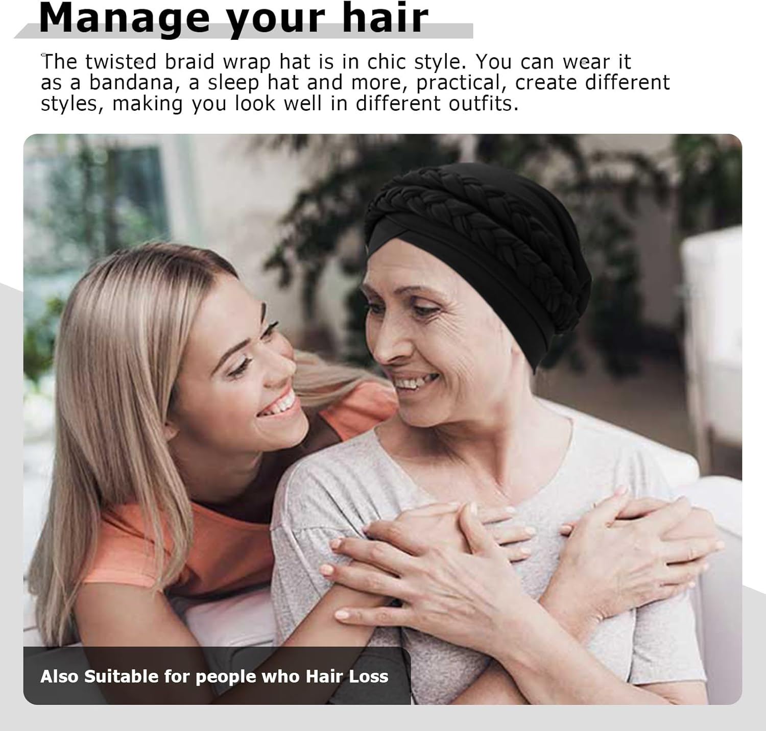 Turbans for Women African Pre-Tied Head Scarf for Women'S Hair Wraps Cover Beanie Cap Cancer Chemo Headwear for Women image number 4