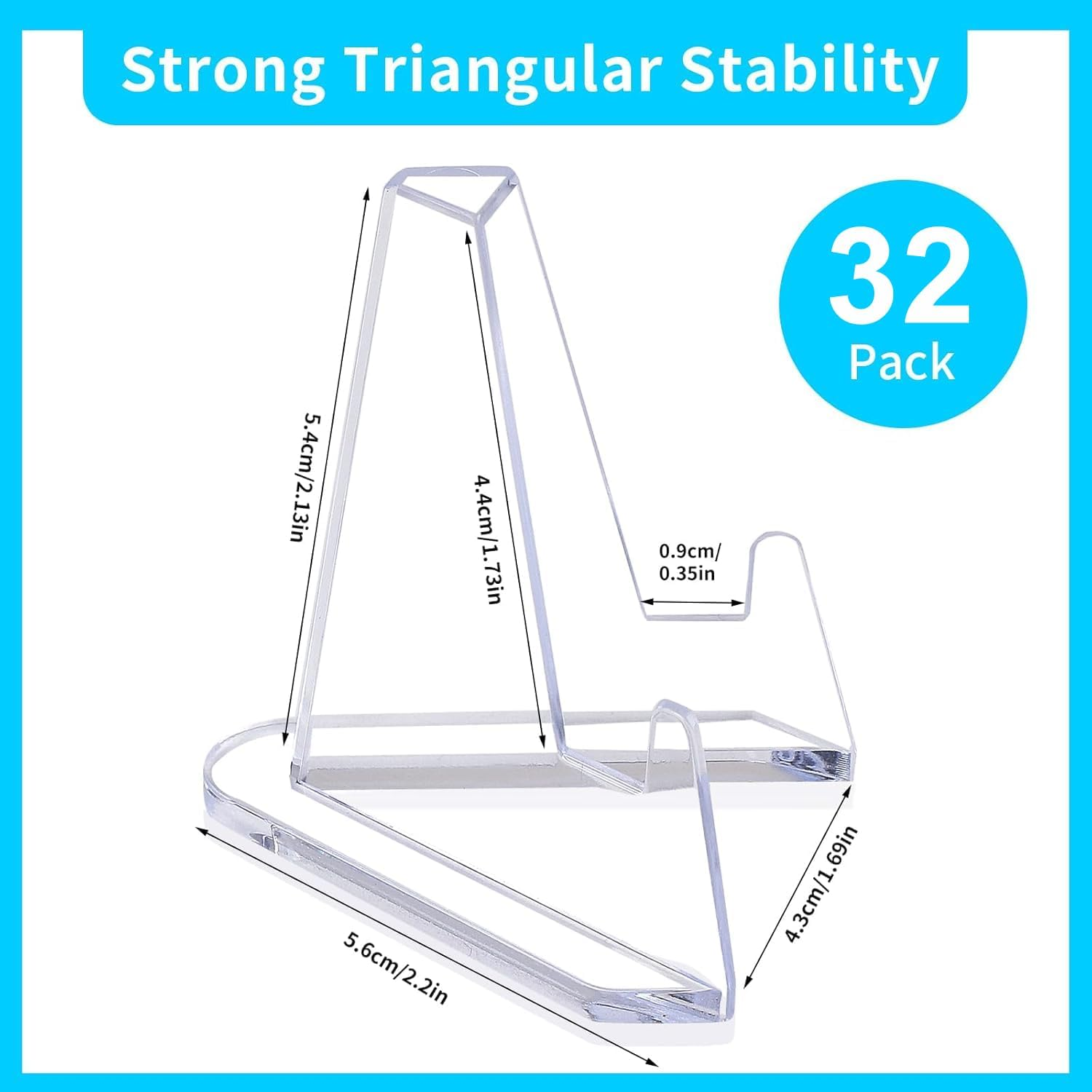 Vivinin 32Packs Card Display Stand, Card Stand, Card Stands for Sports Cards, Trading Card Stand, Acrylic Material, 2.2 Inch Tall