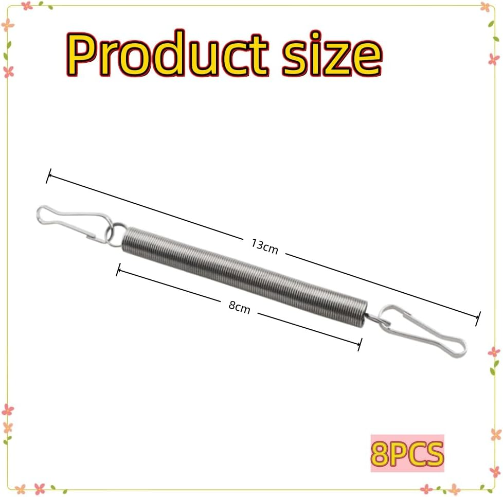 FACAING 8PCS Small Animal Water Bottle Spring Clips （Each with 2 Extra Stainless Steel Tension Clips）, for Chinchilla, Hamster, Parrot, Rabbit Drinking Bottle Fixing