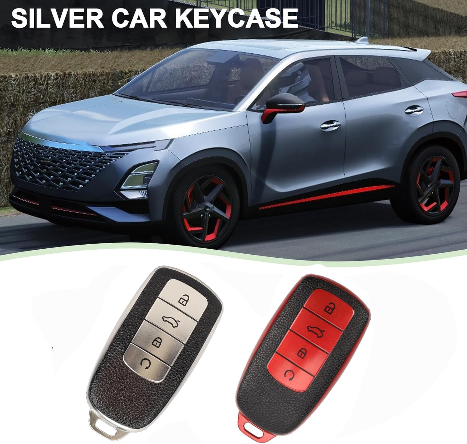 2-Pcs Smart Car Key Fob Cover, TPU Protector Case Compatible with Chery Omoda 5 & Tiggo 8 Pro (Anti-Scratch, Shockproof Key Shell)