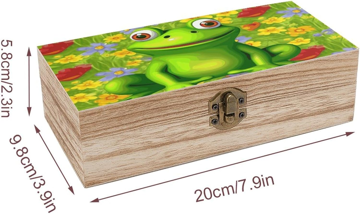 Frog Wooden Box Wood Wedding Keepsake Boxes with Lids Small Decorative Boxes Lightweight Wooden Memory Storage Box for Crafts Keepsakes Jewelry Photo Letter Storage image number 5