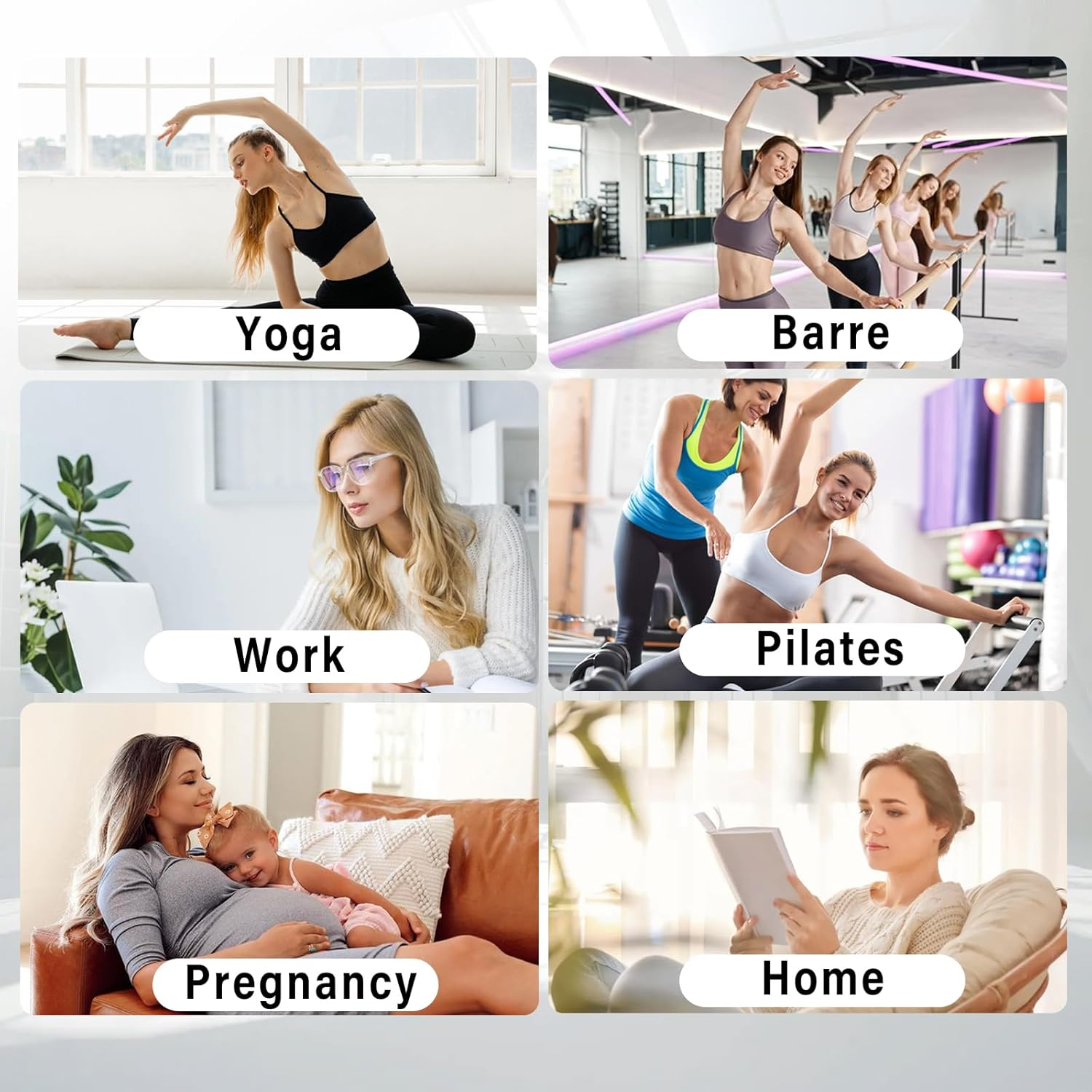 Viiotu Pilates Socks Women with Grips, Reformer Pilates Grip Socks, Non Slip Yoga Socks for Gym, Dance, Work Out - 3 Pairs, Black image number 5