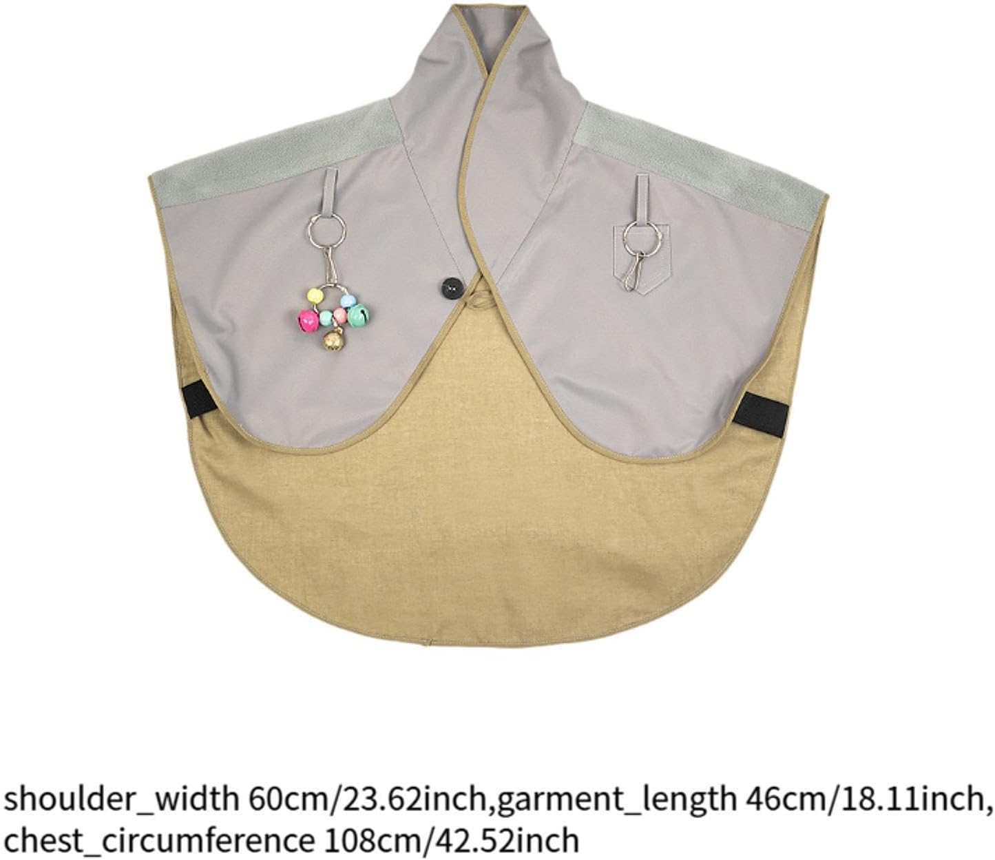 Weilaikeqi Parrot anti Scratch Shoulder Protector Cape with Hang Bird Anklet and Bells for Parakeets, Lovebirds, Small Medium Parrots, Gray image number 6