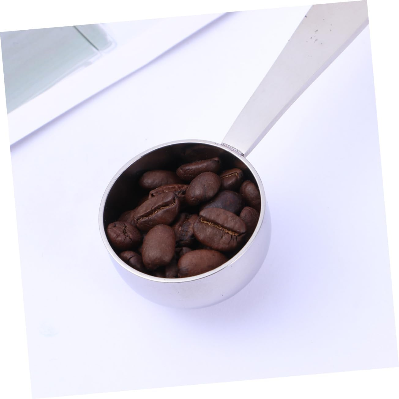 COLLBATH Stainless Steel Espresso Tamper Spoon Measuring Tamping Scoop Dual-Function Coffee Tool for Ground Coffee Tea Cocoa Compact Accessory