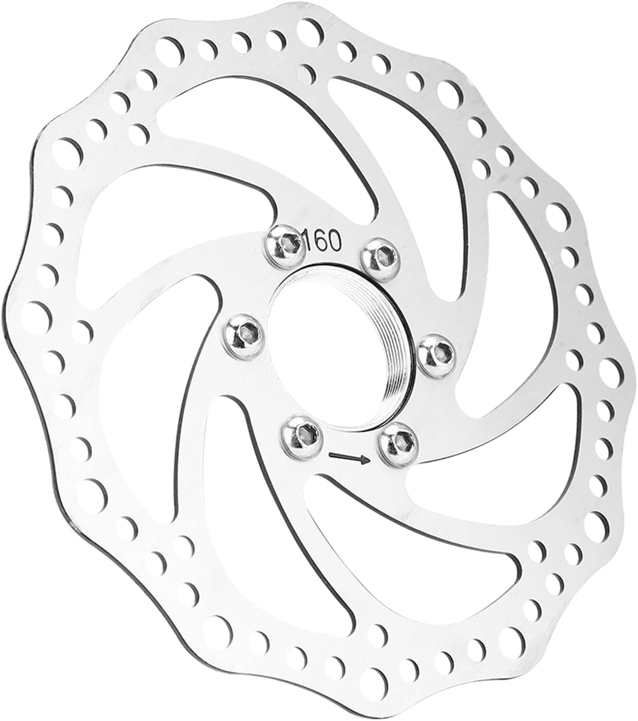 160Mm Stainless Steel Mountain Bike Disc Brake Rotor for Threaded Hubs Quick Installation Direct Replacement for Outdoor Cycling Enthusiasts image number 5