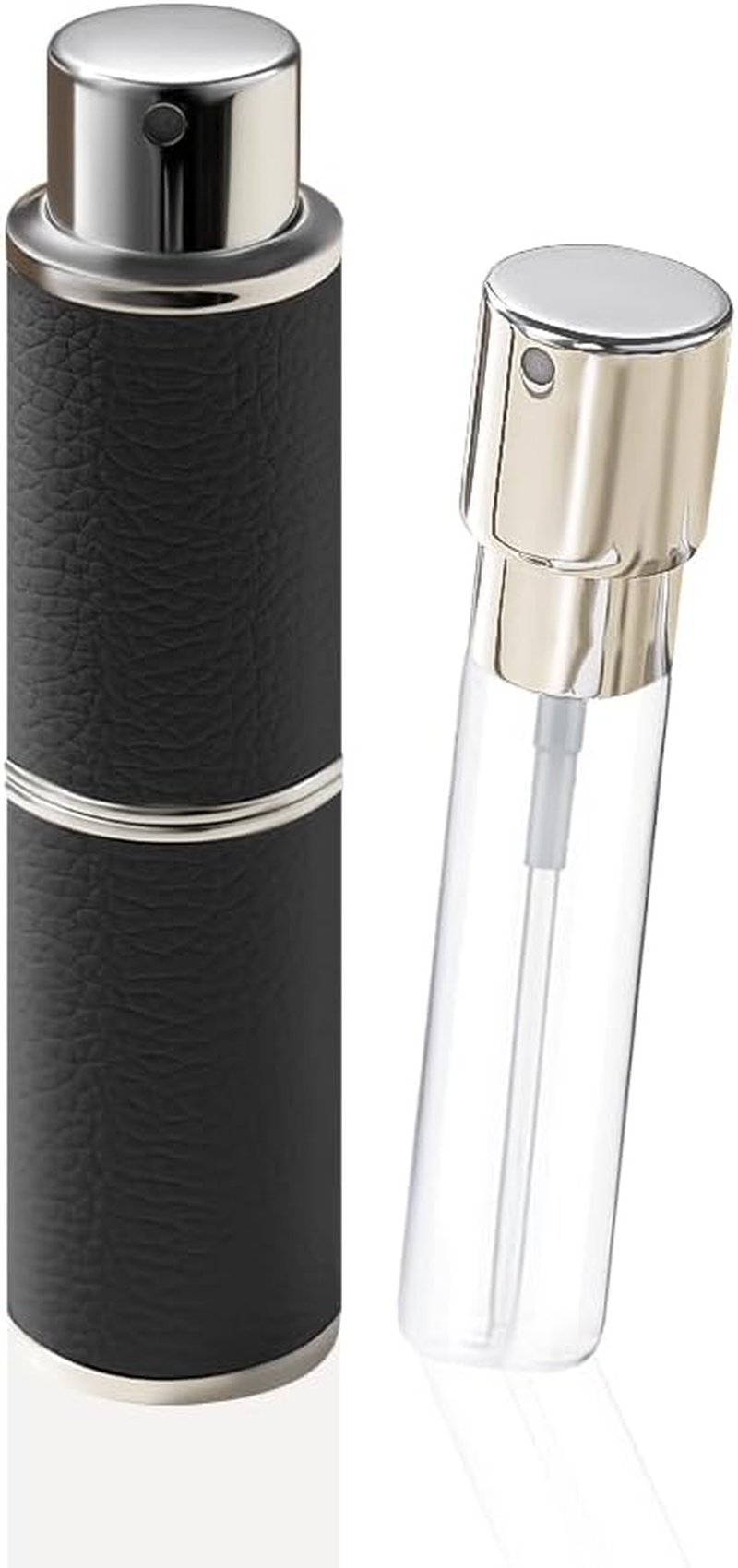 Cryslora Perfume Atomiser, Rotary Press Leather Refillable Perfume Bottle, High-End Portable Dispenser Bottle for Gift or Traveling, 8 Ml (Red)