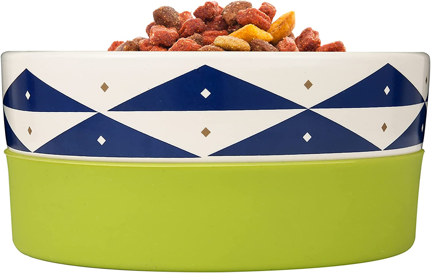 Now House for Pets by Jonathan Adler Oslo Duo Dog Bowl, Medium | Cute Ceramic Dog Food Bowl from Now House by Jonathan Adler for Water or Food, 6 Inch Dog Bowl