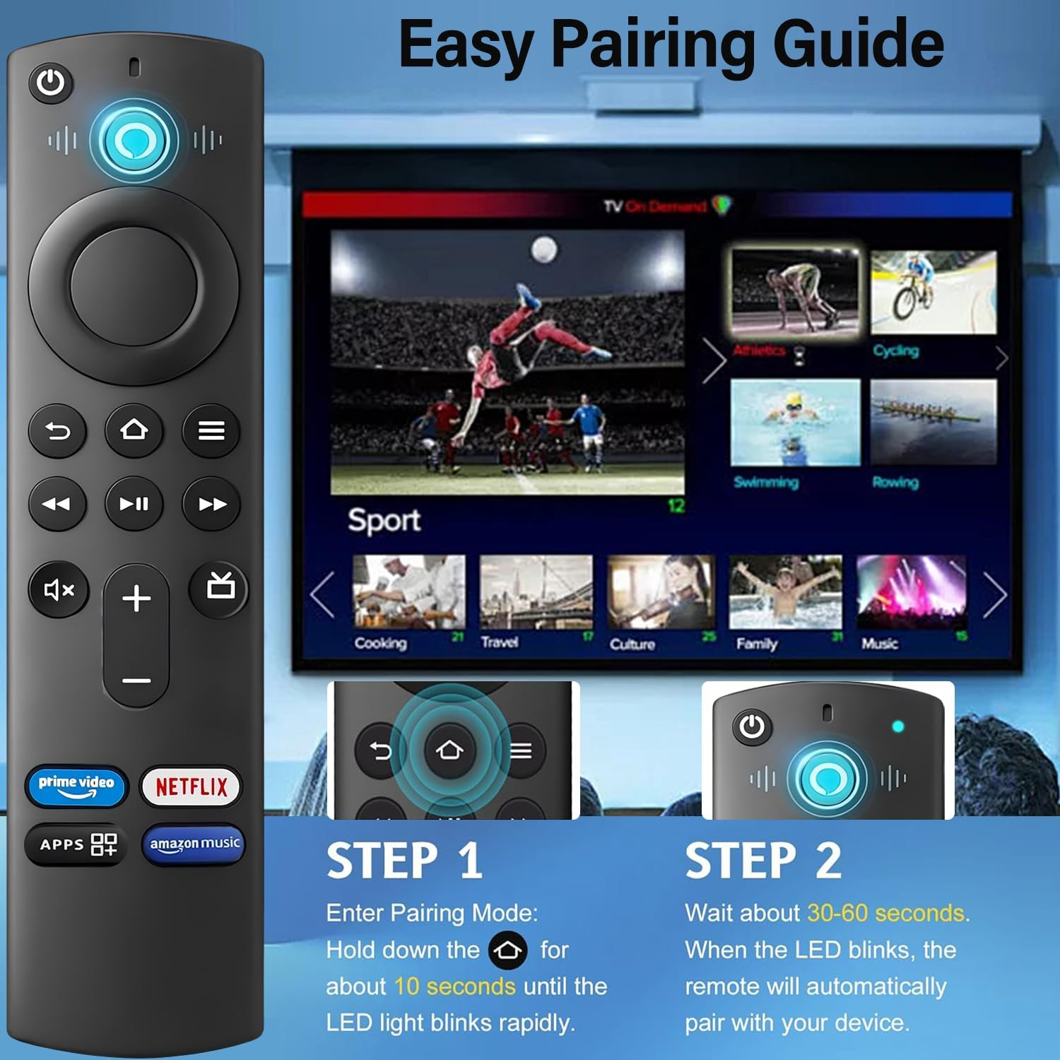 L5B83G Replacement Voice Remote Control for Amazon Fire TV Stick (4K,4K Max,4K Bundle,Lite), TV Cube (2Nd Gen,3Rd Gen) and for Insignia, Toshiba, Pioneer Smart Tvs and Many Other Tvs