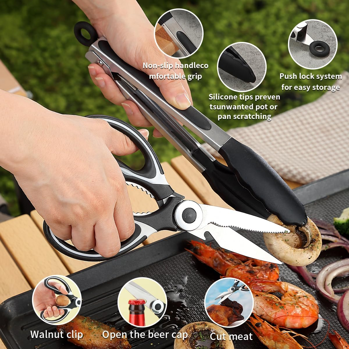 Kyraton Camping Cooking Set 15 Pack, Camping Cookware, Camping Essentials, Portable Camping Kitchen Utensil Set, Ldeal for Backpacking, Barbecuing, Camping and Hiking Trips.
