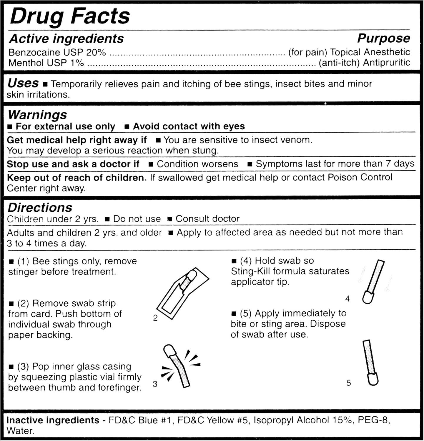 Sting-Kill Disposable Swabs 5 Each Pack of 5 image number 3