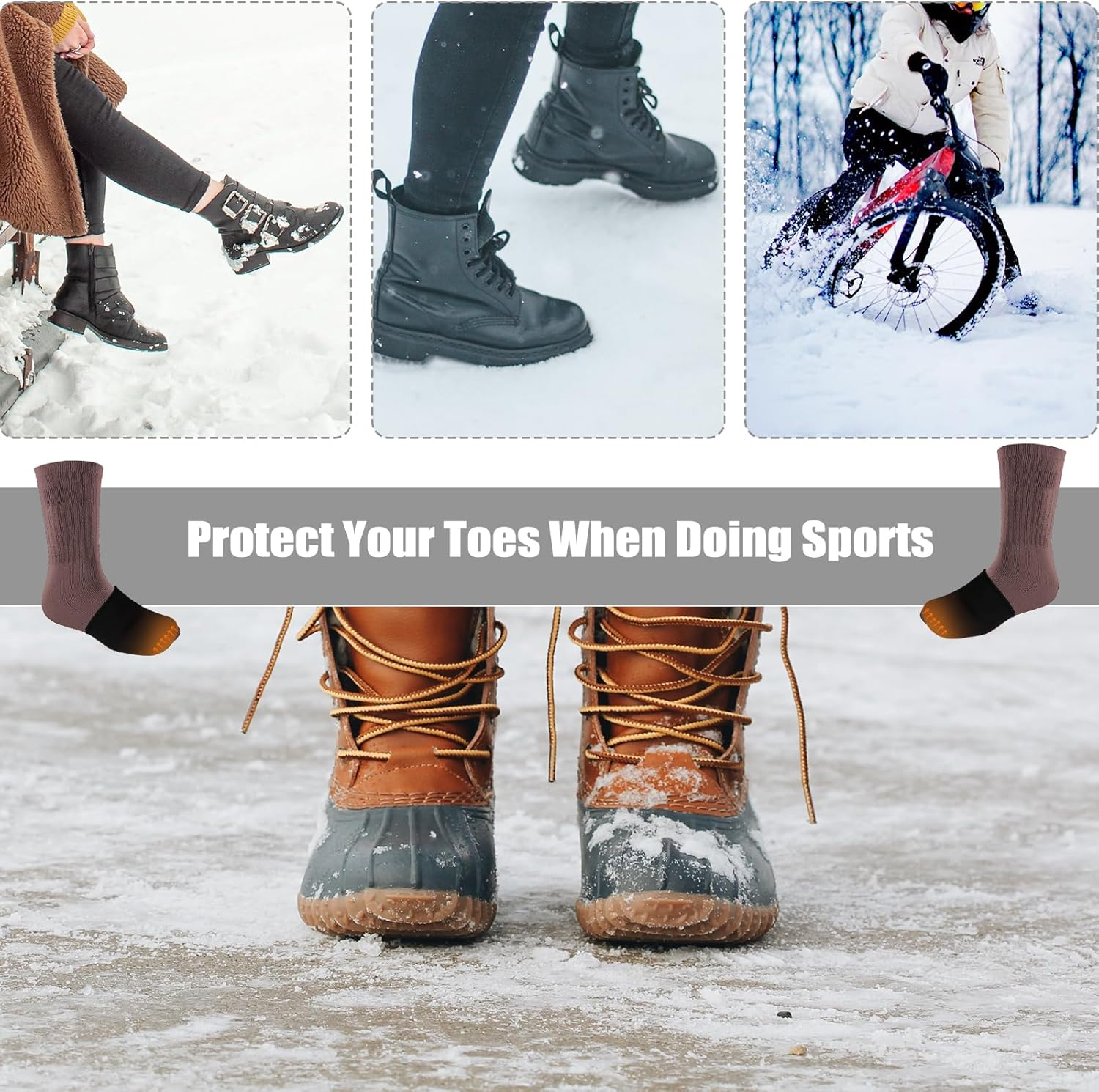 2 Pairs Toe Warmers Neoprene Thermal Toe Warmer Sleeves Toe Topper Liner for Warming Feet Hunting Cycling Running Hiking for Women Men (Size L)