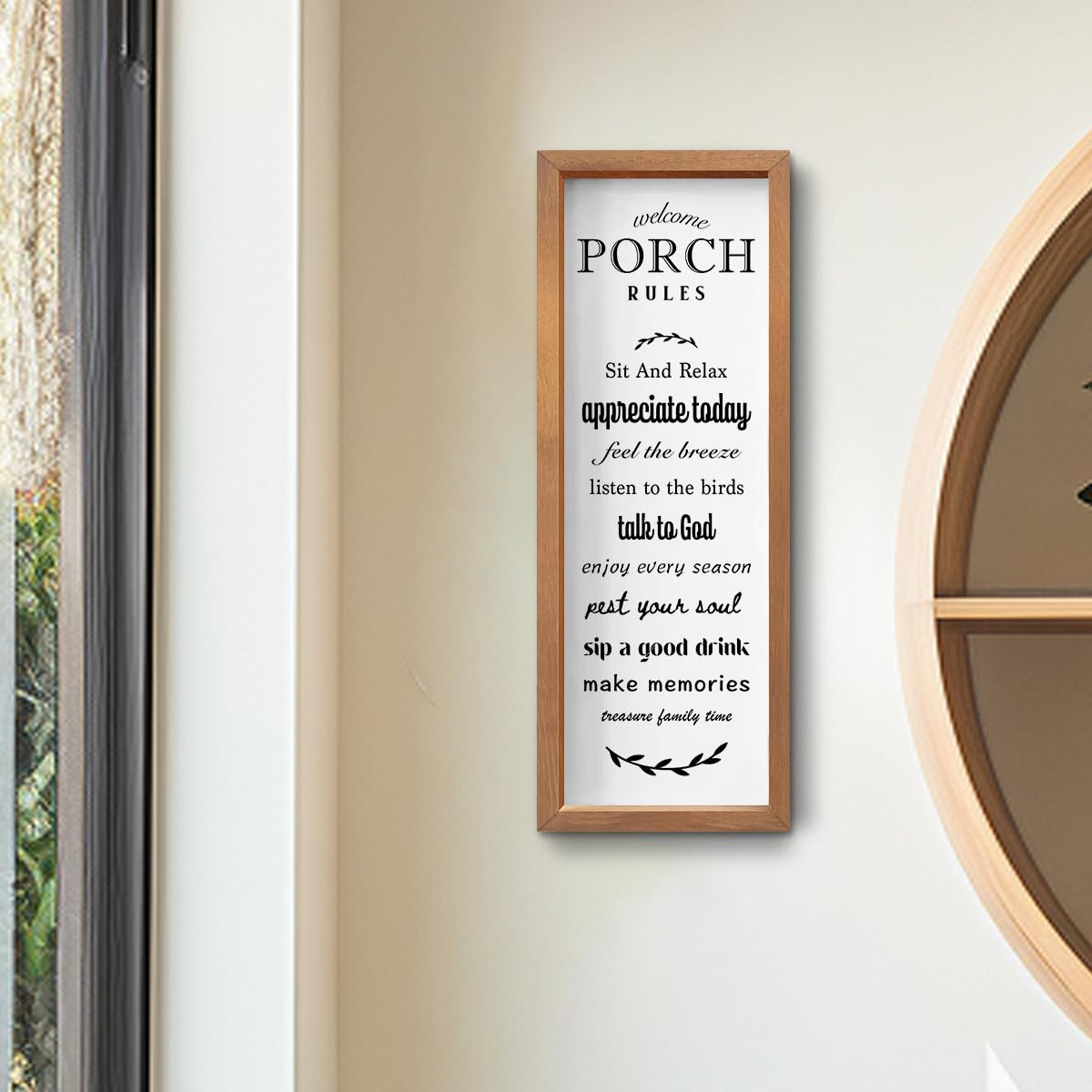 Porch Decor Porch Sign Rustic Country Outdoor Porch Decor Decorative Wooden Framed Sign Back Porch Decor Farmhouse Wall Decor Porch Accessories Home Office Patio Garden Door Entryway Decoration image number 1