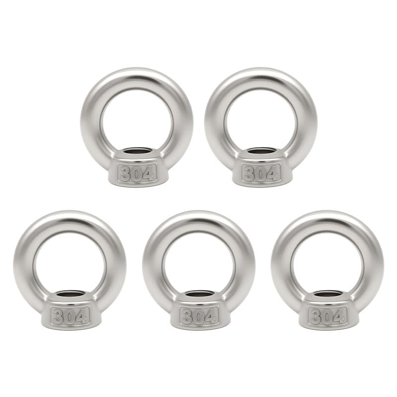 Stainless Steel M10 Lifting Eye Nuts 5 Pack - Female Threaded Lifting Hardware for Marine/Roofing/Safety Loads image number 3