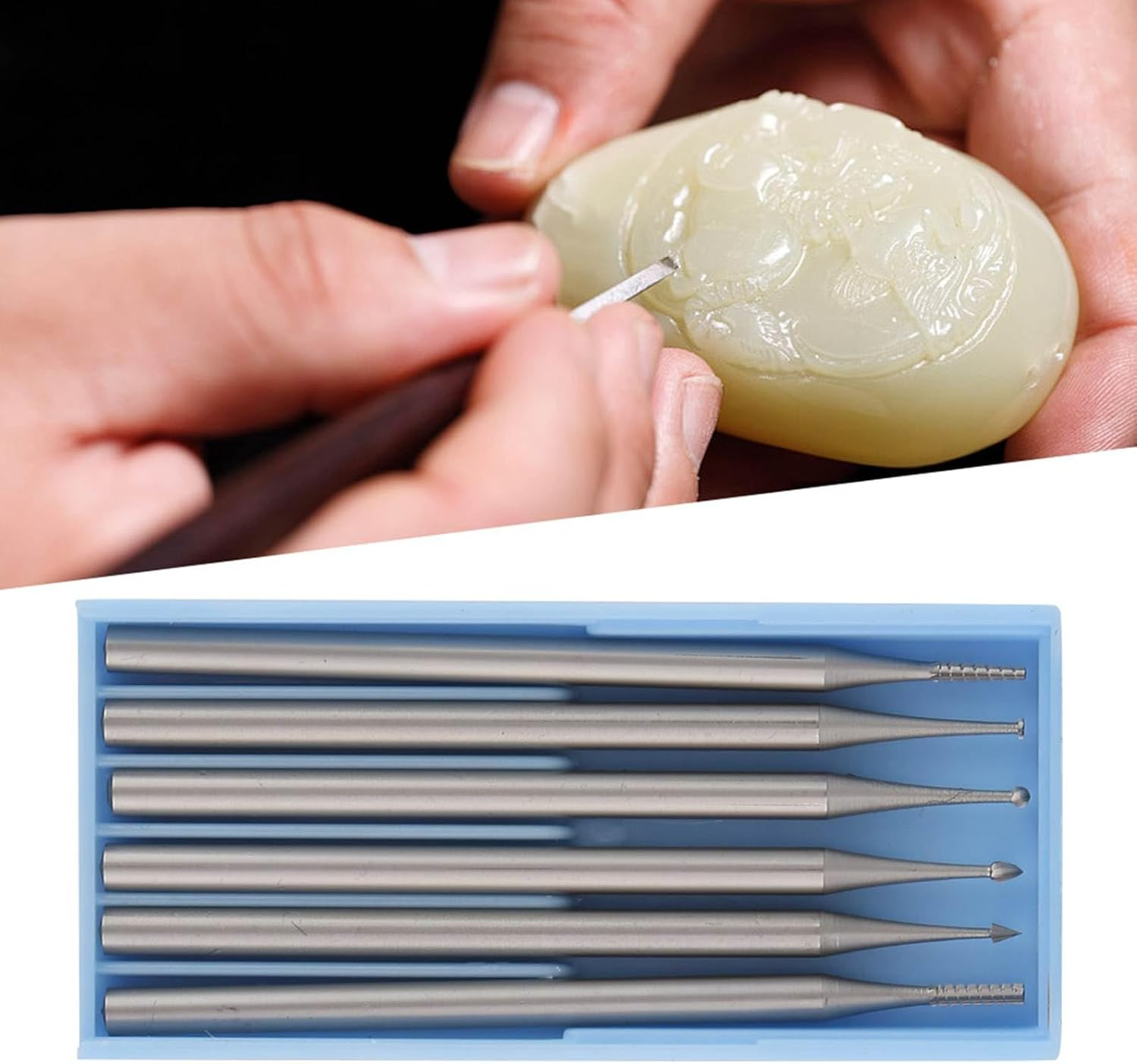 Carving Knife,2.35Mm Tungsten Steel Micro Sculpture Knife Carving Engraving Tool Set 01 (Thin Set) image number 3